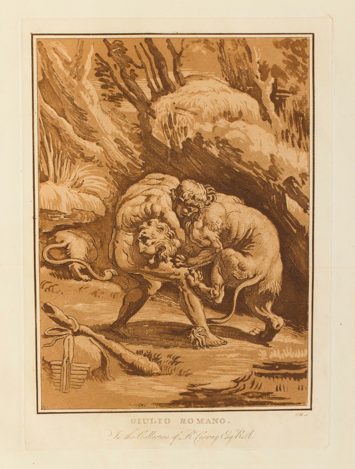 Conrad Martin Metz, Hercules and the Nemean Lion attributed to Giulio Romano