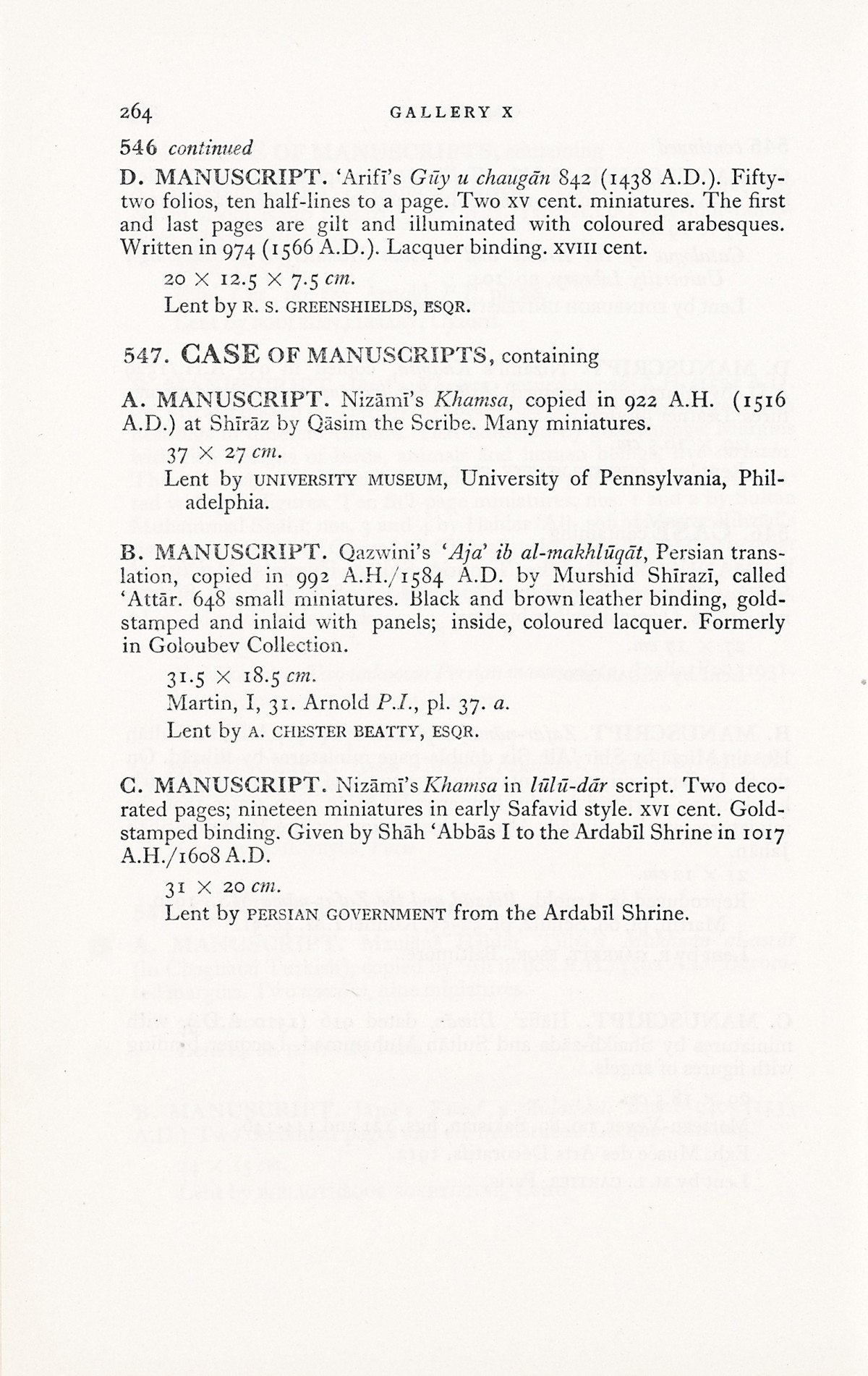 Page 292 of 1931 - International Exhibition of Persian Art