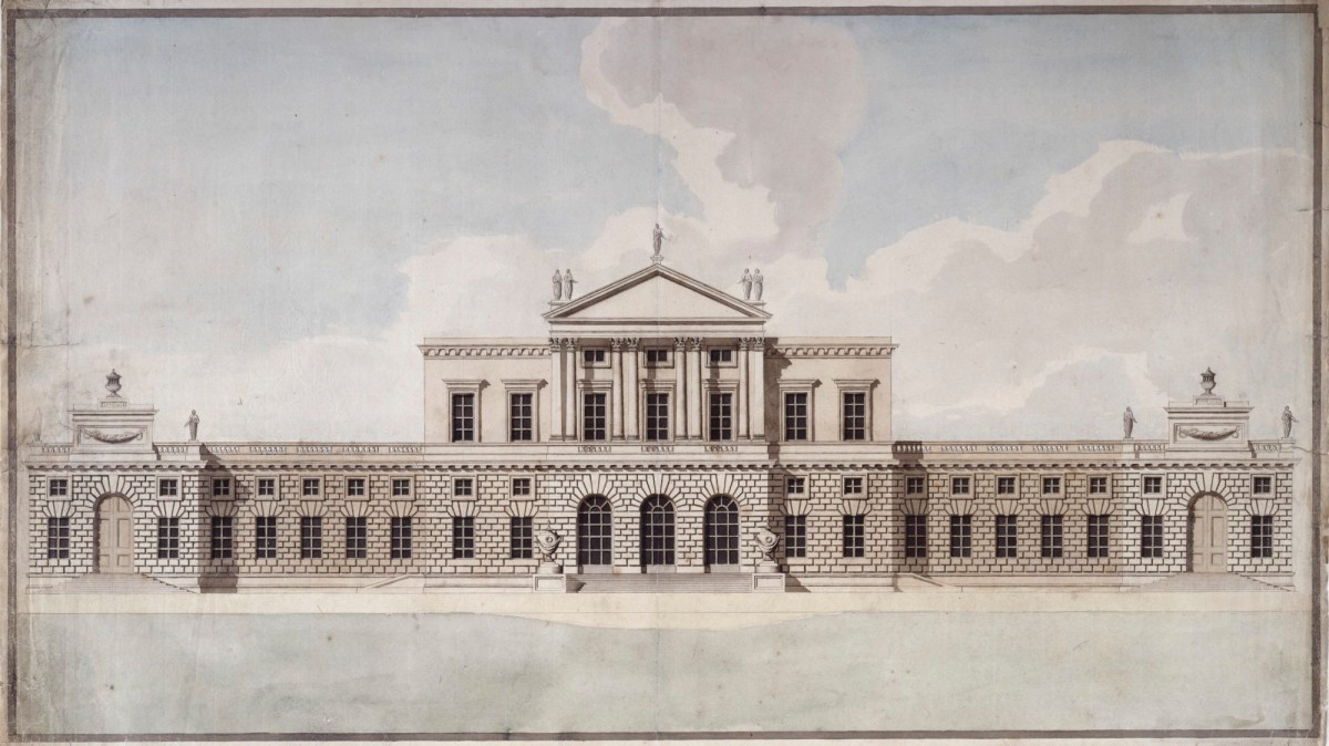 Sir William Chambers RA, Unexecuted project for Harewood House, Yorkshire: front elevation