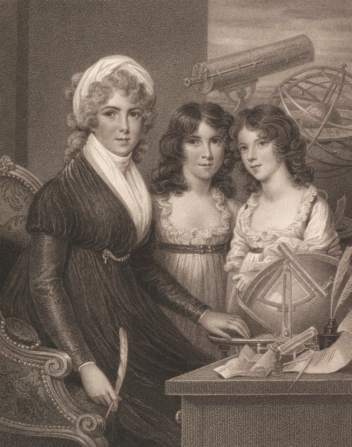 Samuel Shelley, Portrait of Margaret Bryan and her daughters