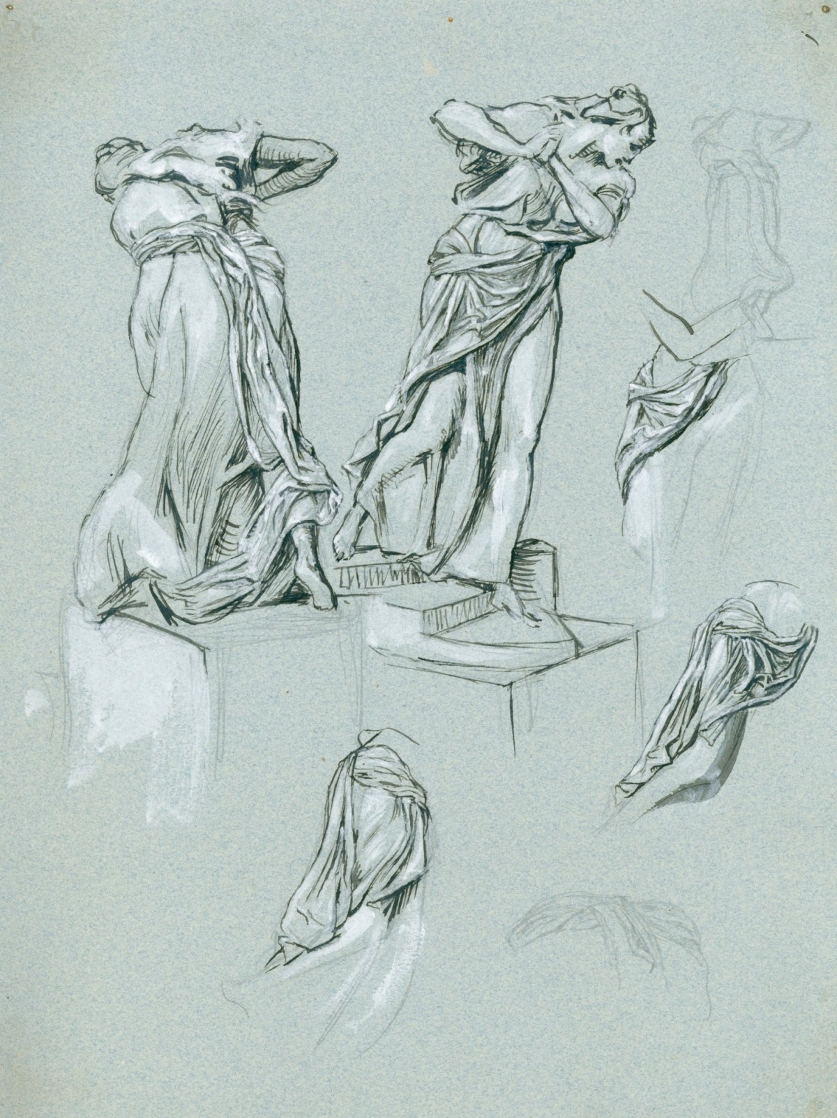 Henry Hugh Armstead RA, Draped studies of a female figure for 'Remorse'