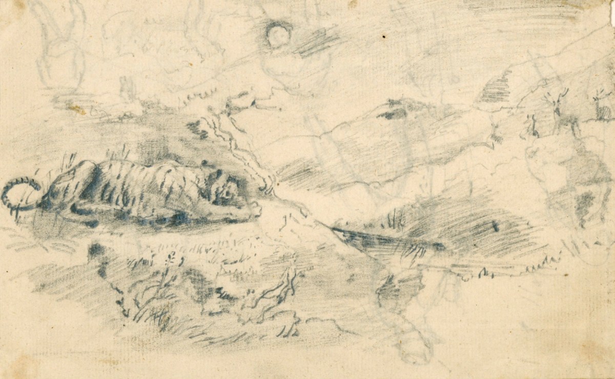 Sir Edwin Landseer RA, A tiger in a landscape