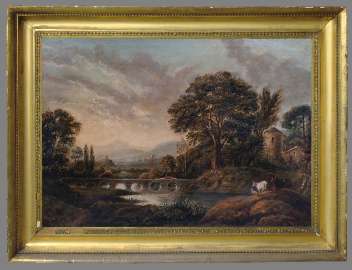 Unknown, Frame for Theophilia Palmer 'Landscape with a Bridge'