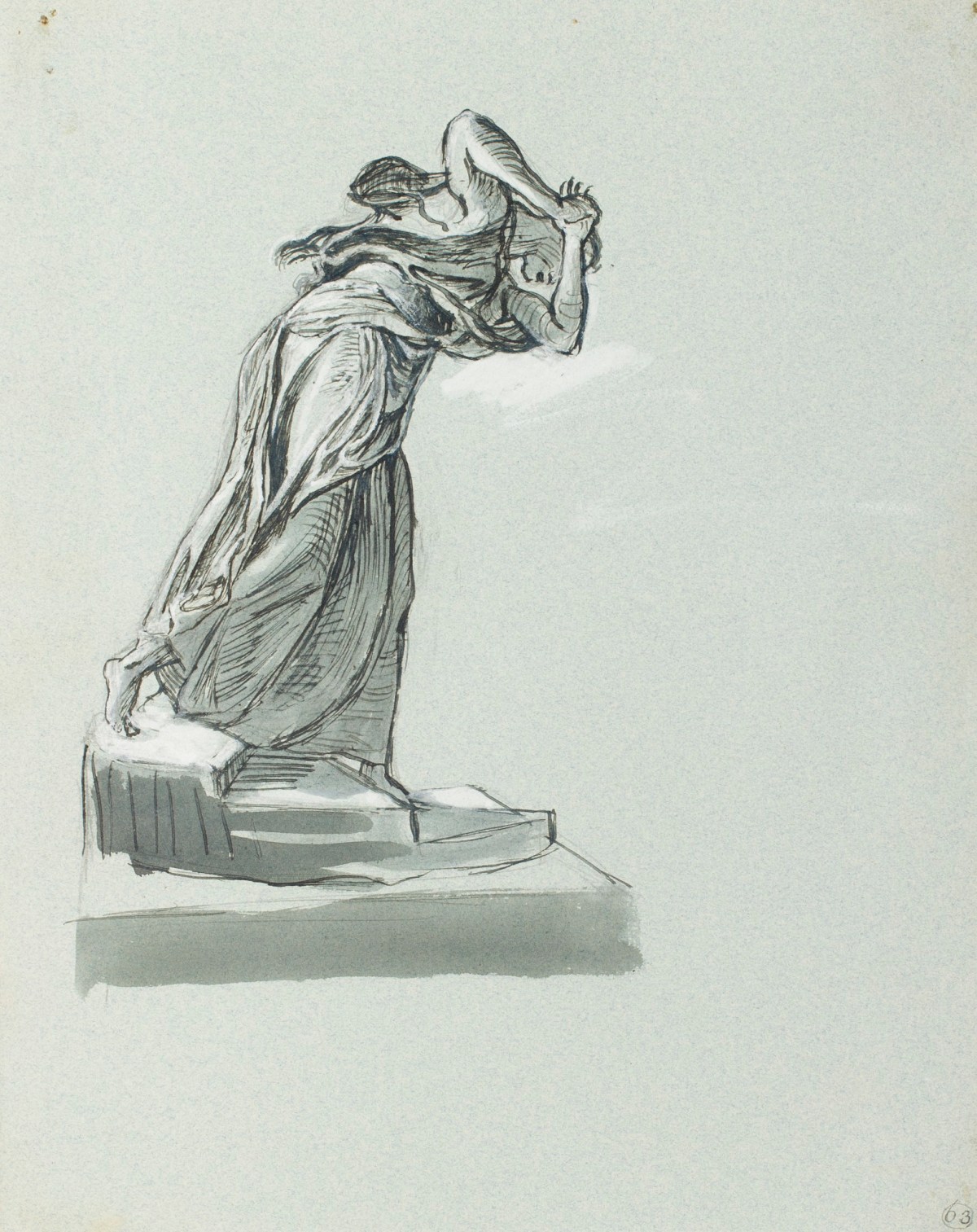 Henry Hugh Armstead RA, Study of a draped female figure for 'Remorse'