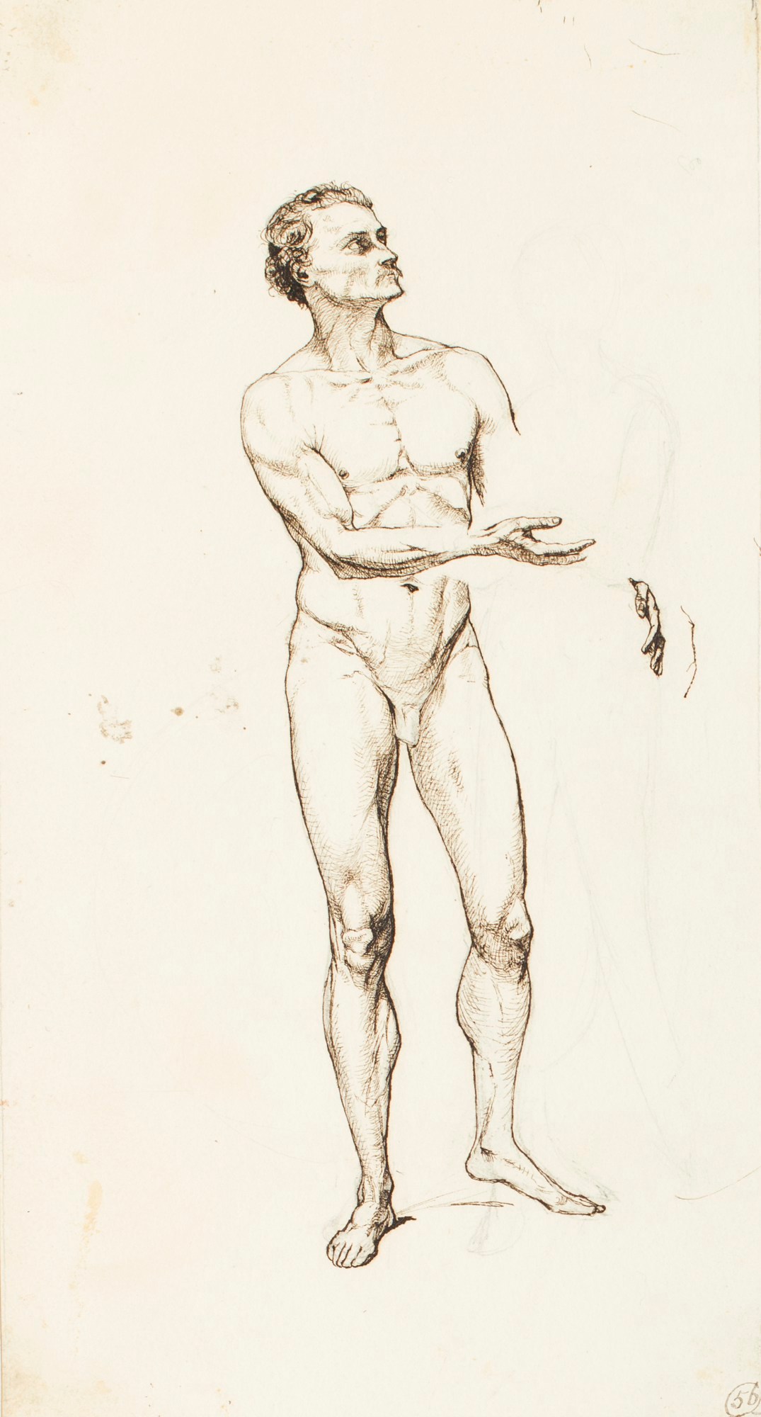 Henry Hugh Armstead RA, Study of a male nude for the 'Adam and Eve' silver vase
