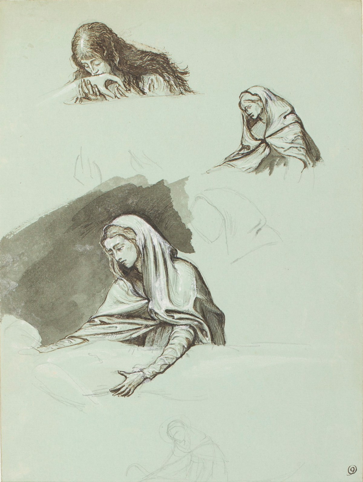 Henry Hugh Armstead RA, Studies of a woman for the reredos of Hythe Church, Kent