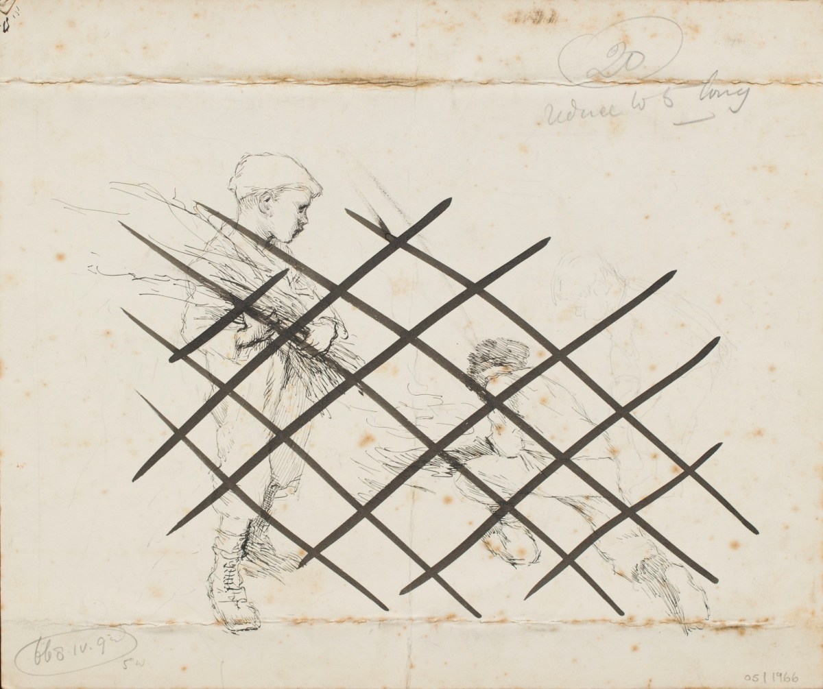 Sir George Clausen RA, Drawing after 'Boys Making a Fire'