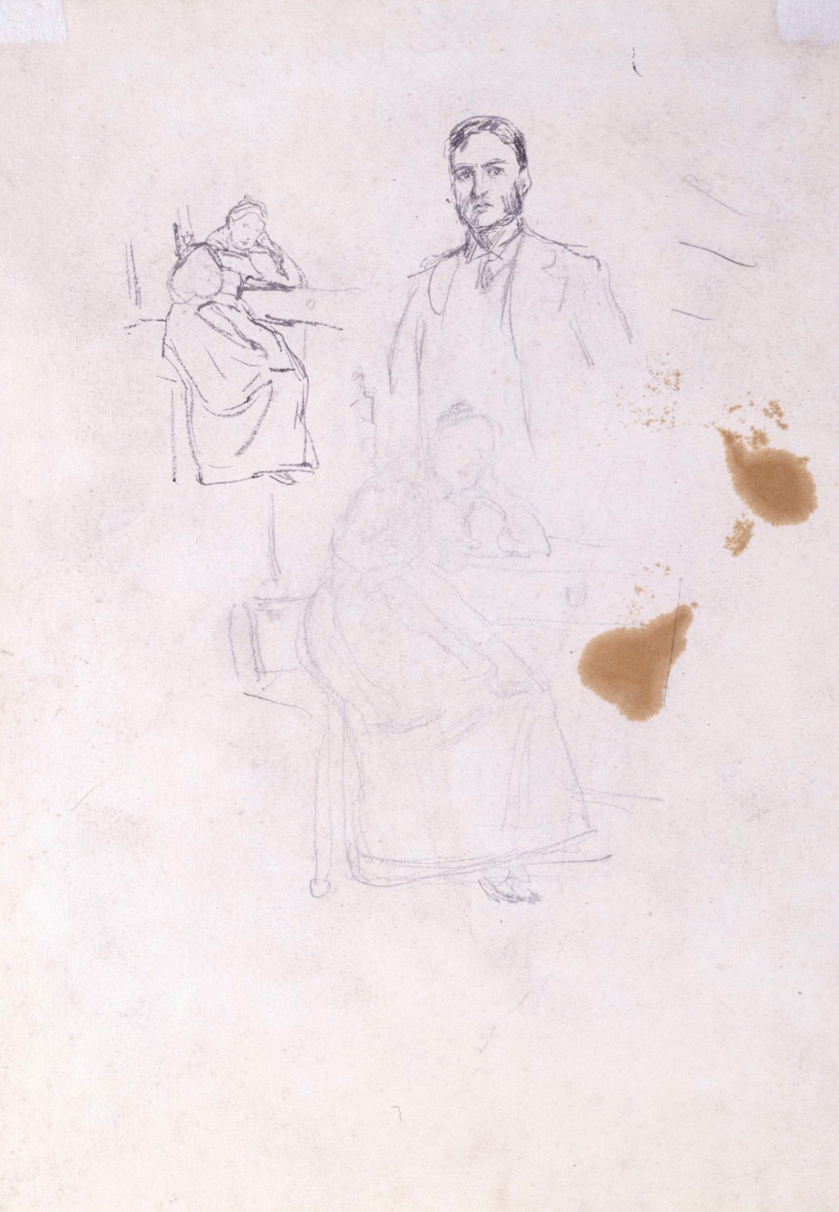 Sir John Everett Millais Bt. PRA, Preparatory drawings for a portrait, possibly of Hugh Lupus Duke of Westminster