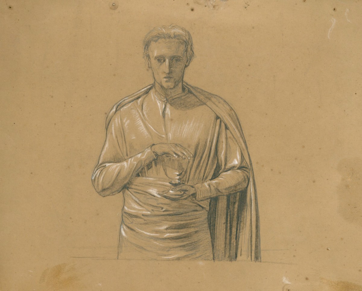 Henry Hugh Armstead RA, Half-length study of a figure holding a chalice for a reredos design