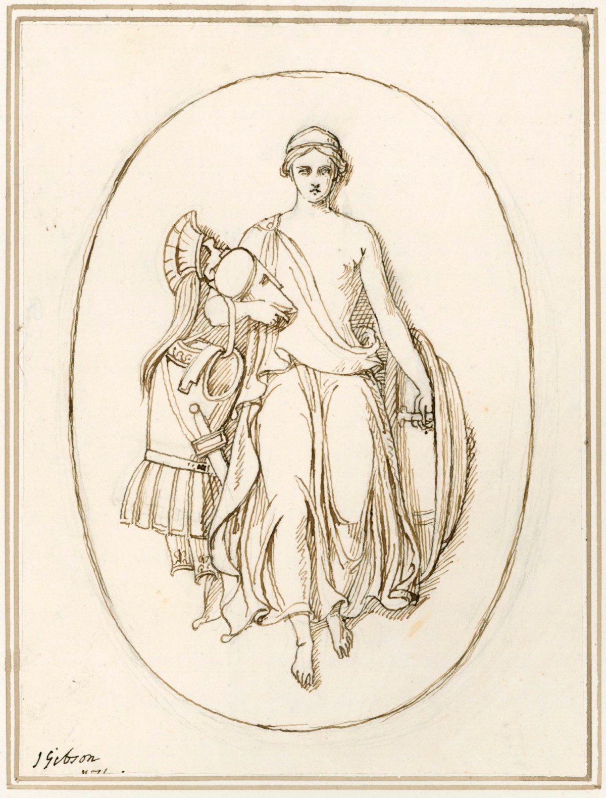 John Gibson RA, Female figure carrying armour
