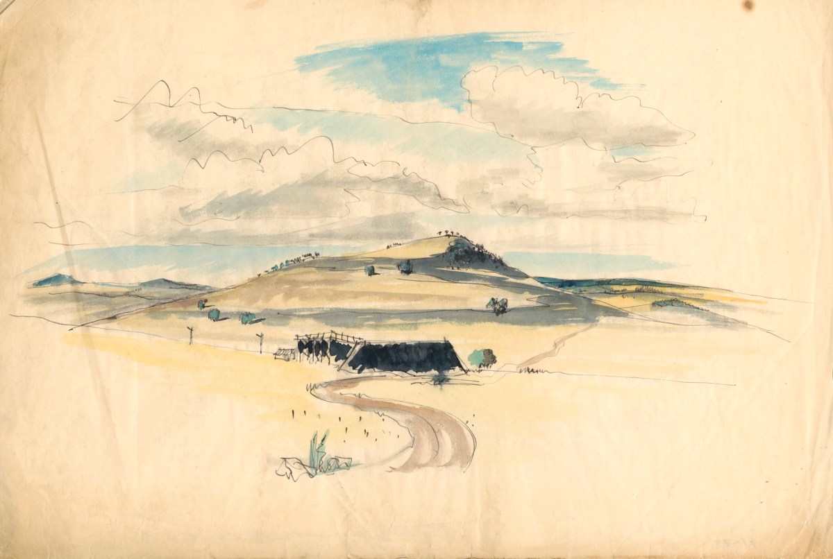 Sir Hugh Casson PRA, Landscape with hill