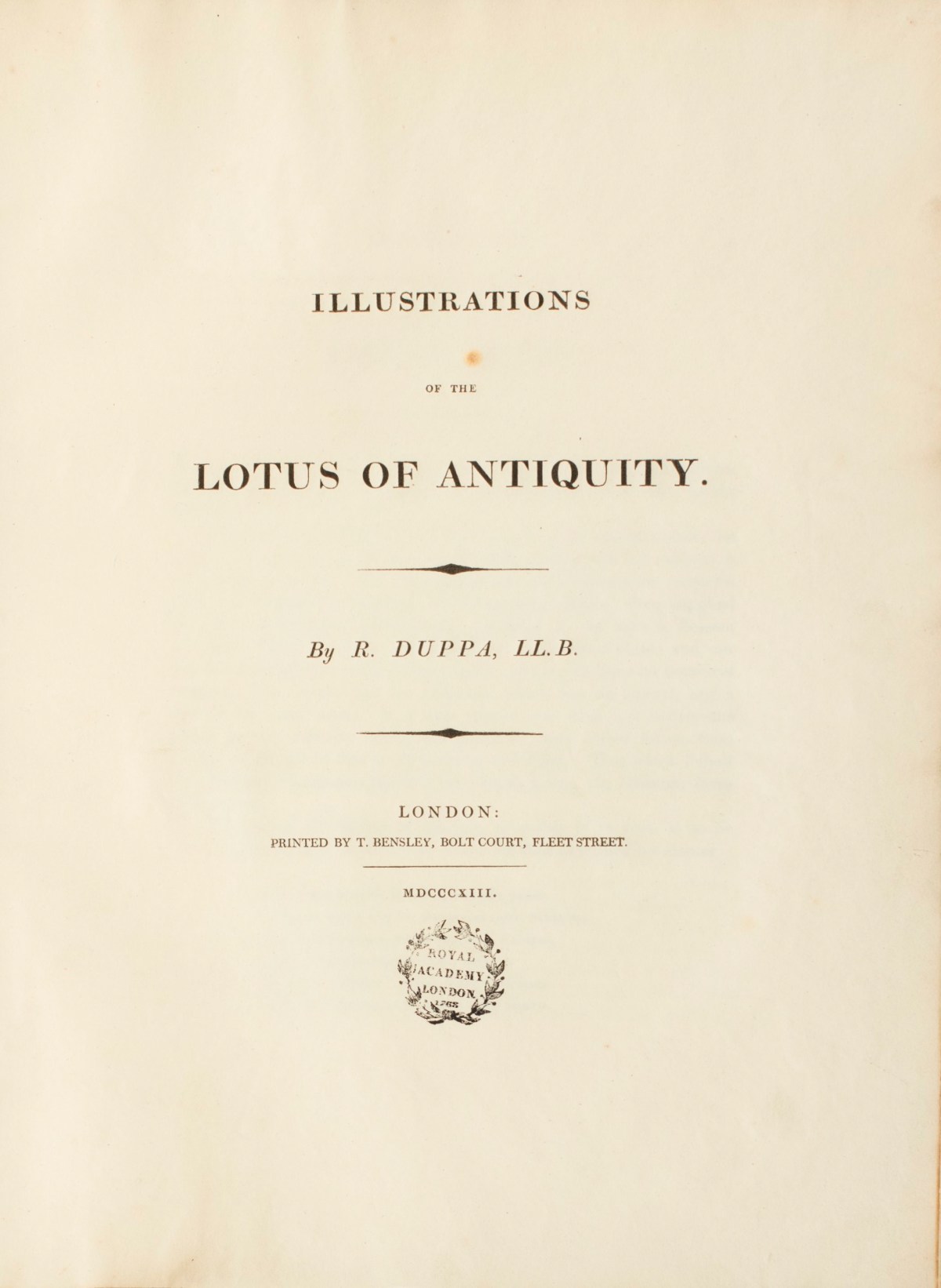 Richard Duppa, Title-page