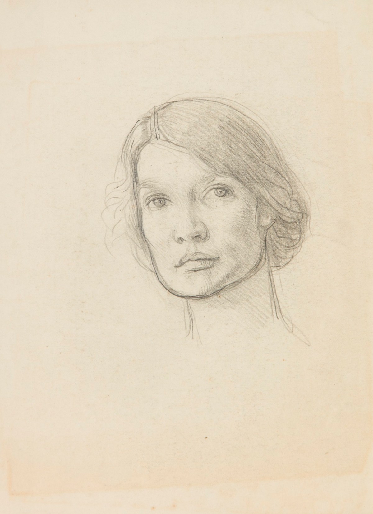Sir George Clausen RA, Study of a female head, portrait of the artist's daughter, Katherine