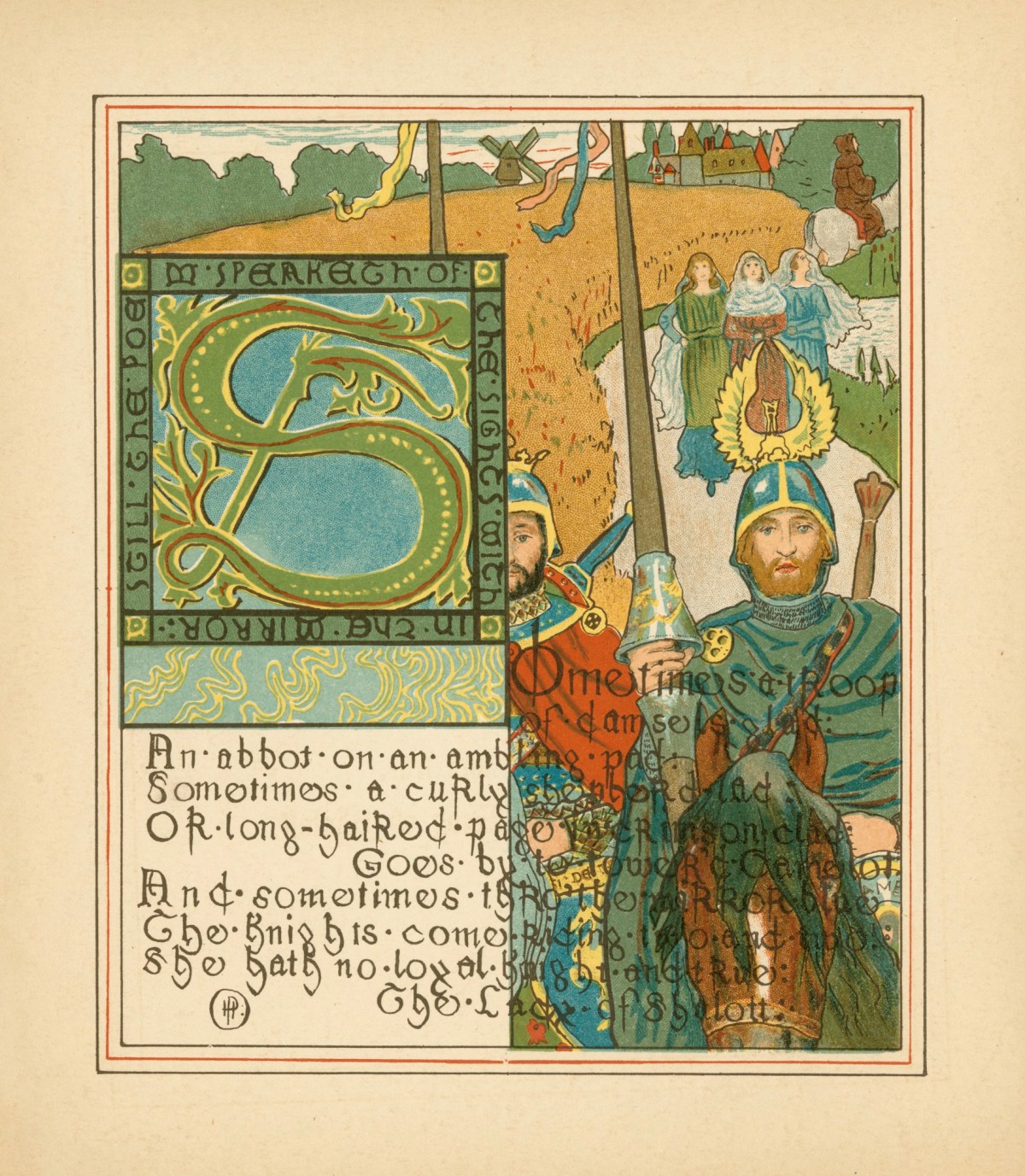 Howard Pyle, 'Sometimes a troop of damsels glad ...'