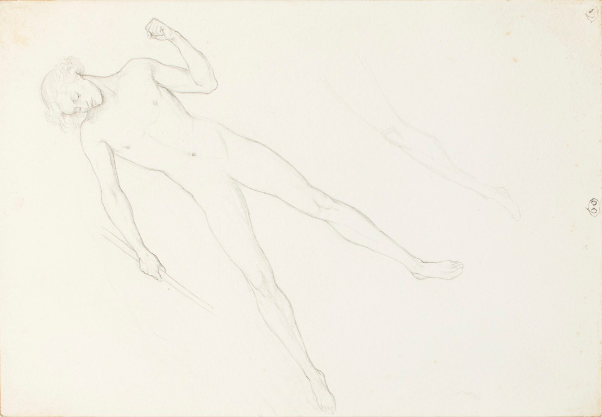 Henry Hugh Armstead RA, Study of a male nude for a "medal for Engineers"