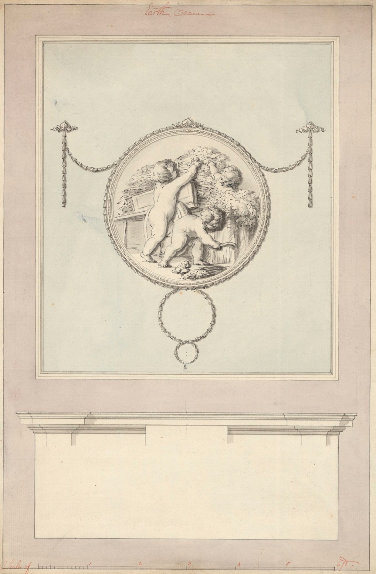 John Yenn RA, Design for a wall panel decoration entitled 'Earth'
