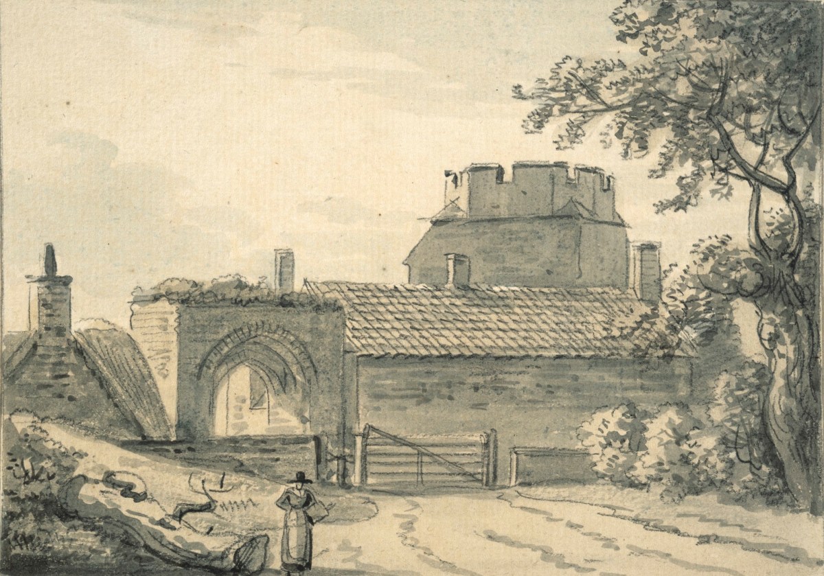 Paul Sandby RA, Cowbridge Town Wall and Church Tower, Glamorganshire