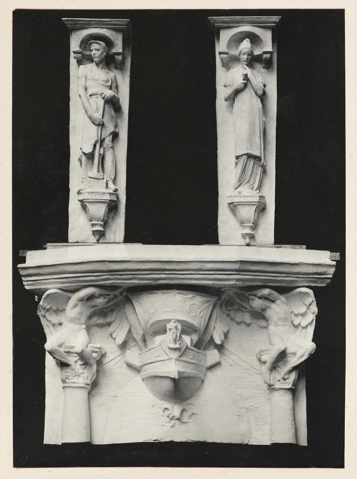 Unidentified photographer, Photograph of a sketch model for an over-door decoration for the former British Linen Bank.