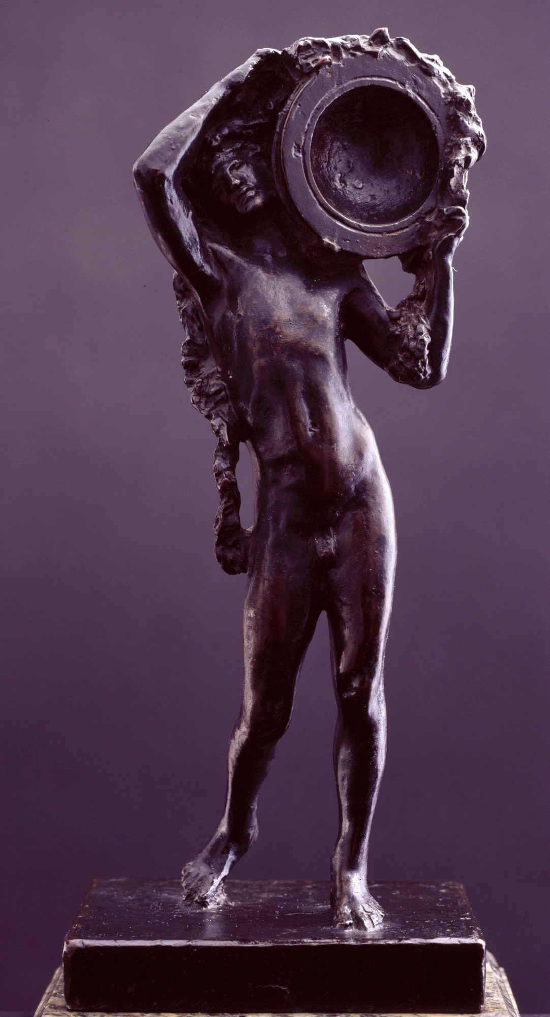 Lord Leighton PRA, Sketch model for figure holding tripod incense burner in 'The Daphnephoria'