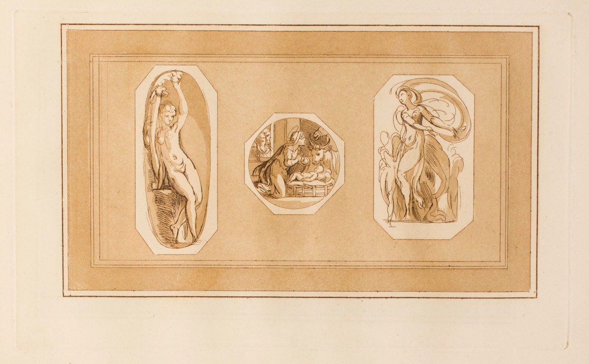 Conrad Martin Metz, Study of Eve in the Steccata; Nativity; Study of a naked female figure