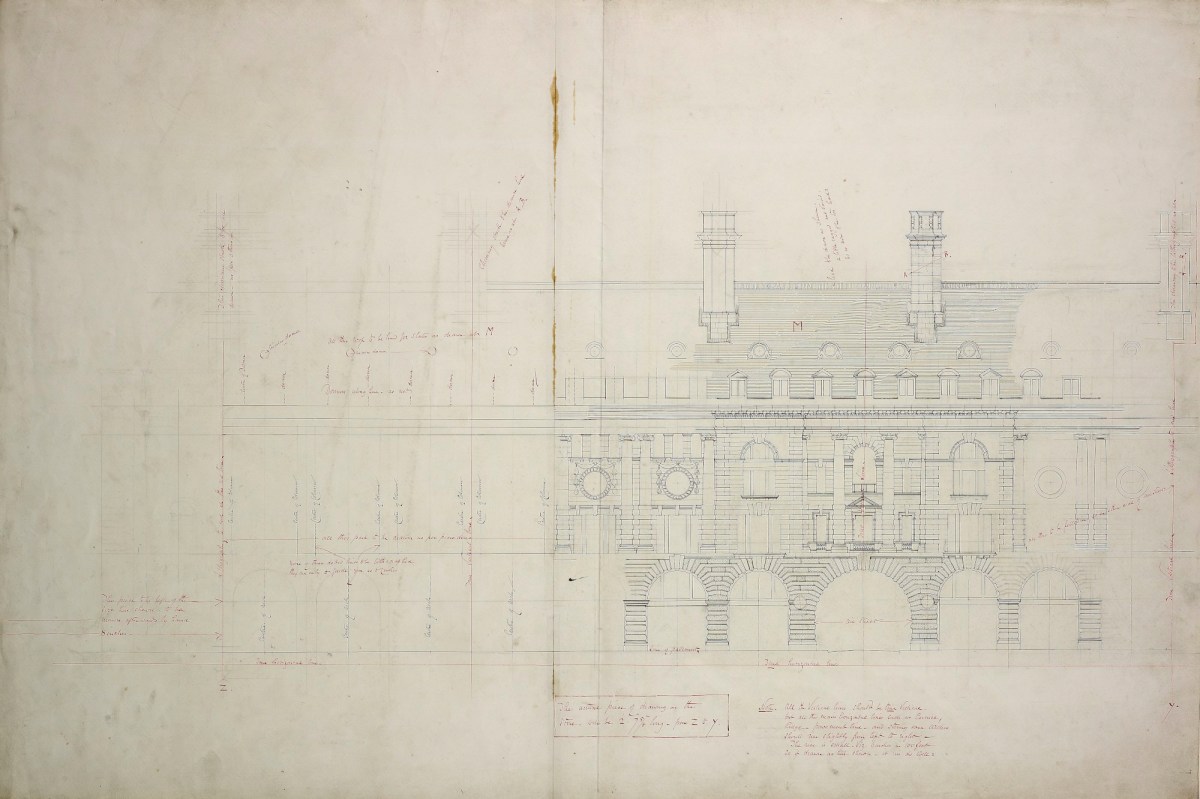 Richard Norman Shaw RA, Design for Regent Street Quadrant, London W1: part-elevation