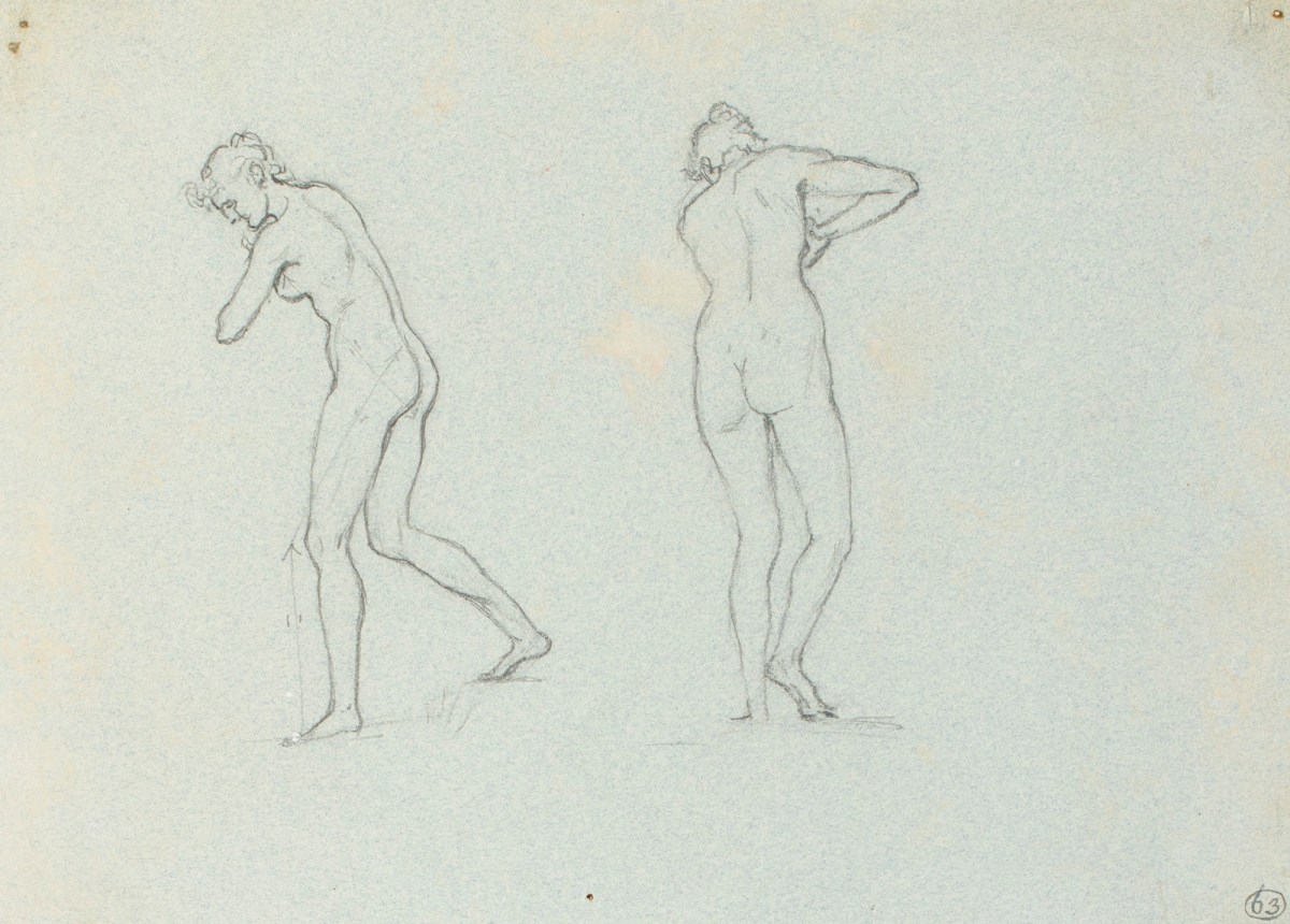 Henry Hugh Armstead RA, Two studies of a female nude for 'Remorse'