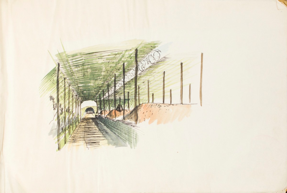 Sir Hugh Casson PRA, Camouflaged shelter