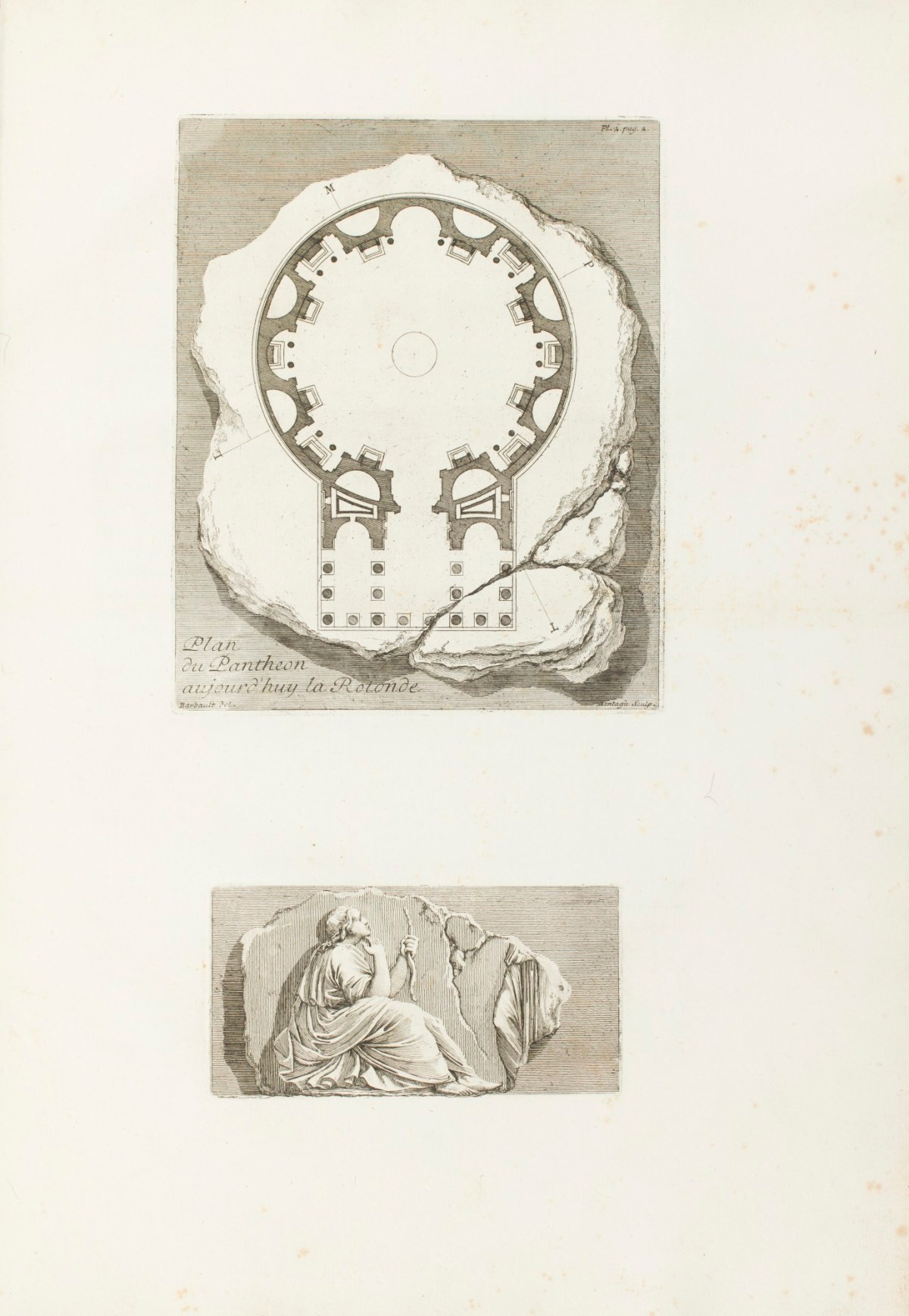 Jean Barbault, 'Plan du Pantheon aujoud'hui la Rotonde.'