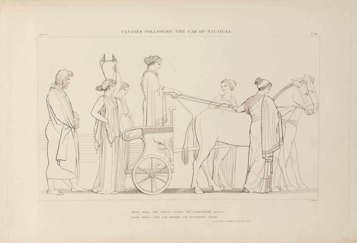 John Flaxman RA, Ulysses Following The Car of Nausicaa