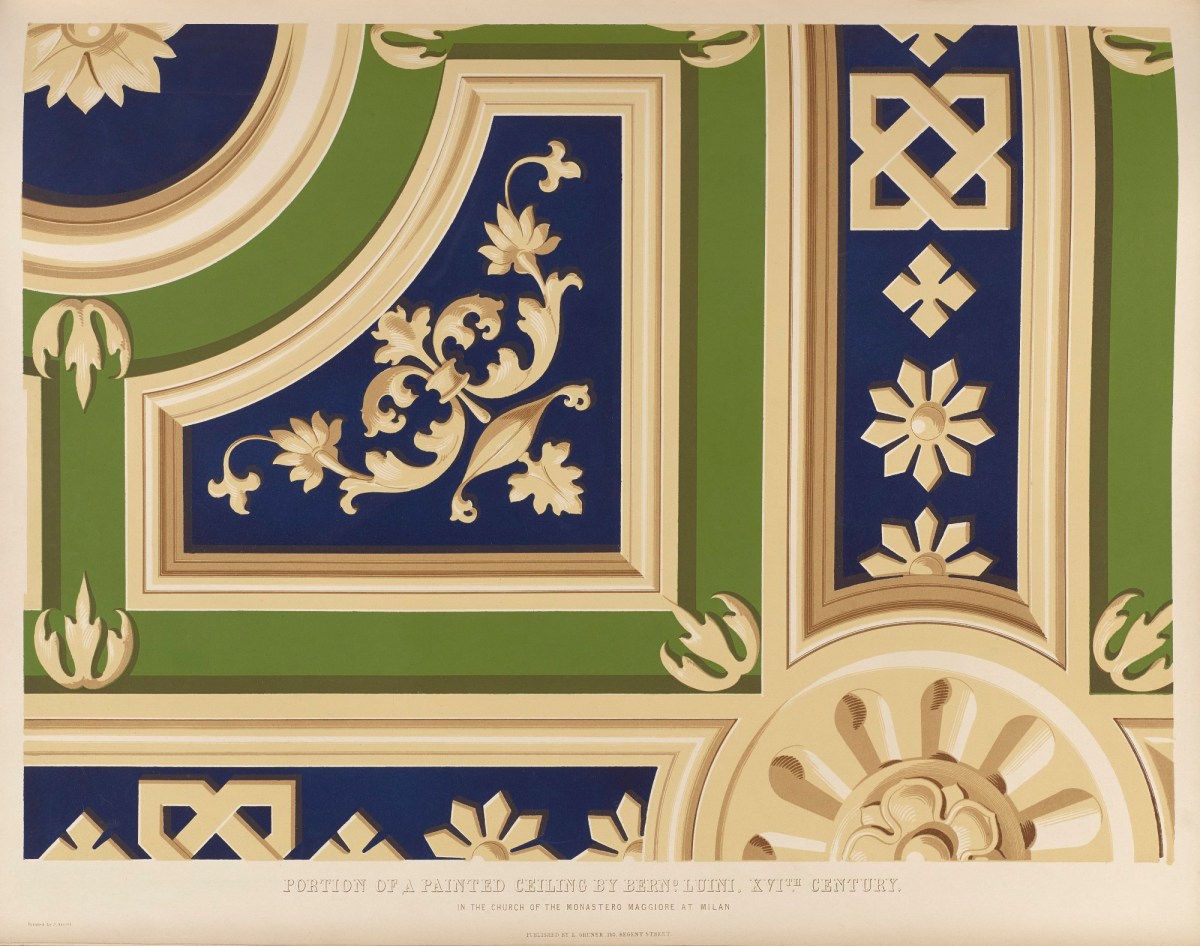 Ludwig Gruner, Portion of a Painted ceiling by Bernard. Luini XVIth. century in the church of the Monastero Maggiore at Milan