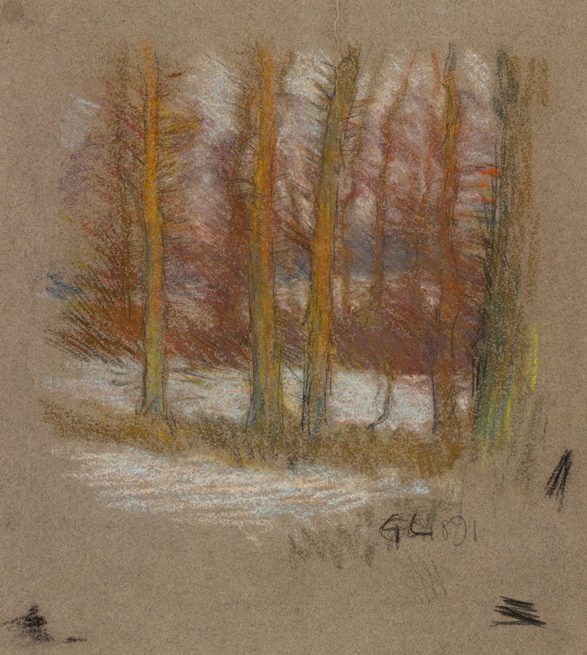 Sir George Clausen RA, Study of trees in snow