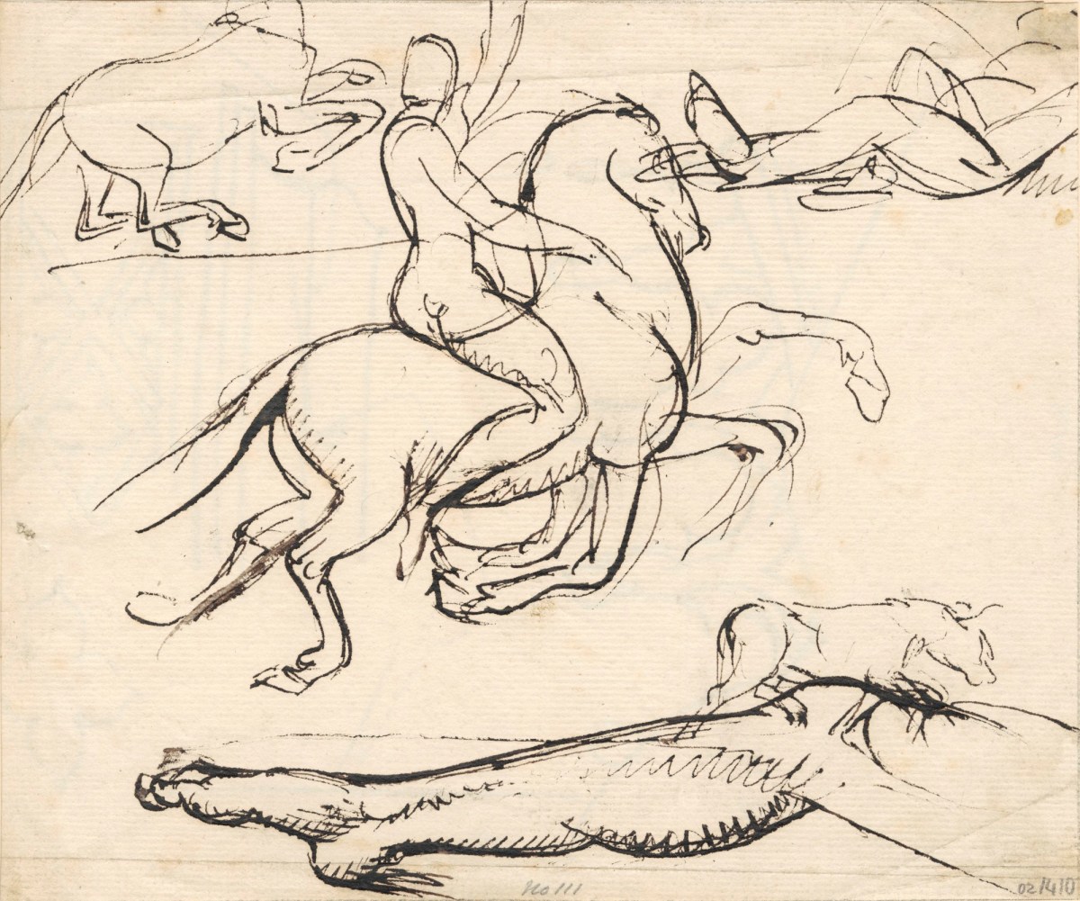 Benjamin Robert Haydon, A horse and rider with other figures