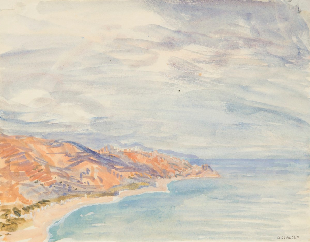Sir George Clausen RA, View of Taormina, from the Theatre facing north