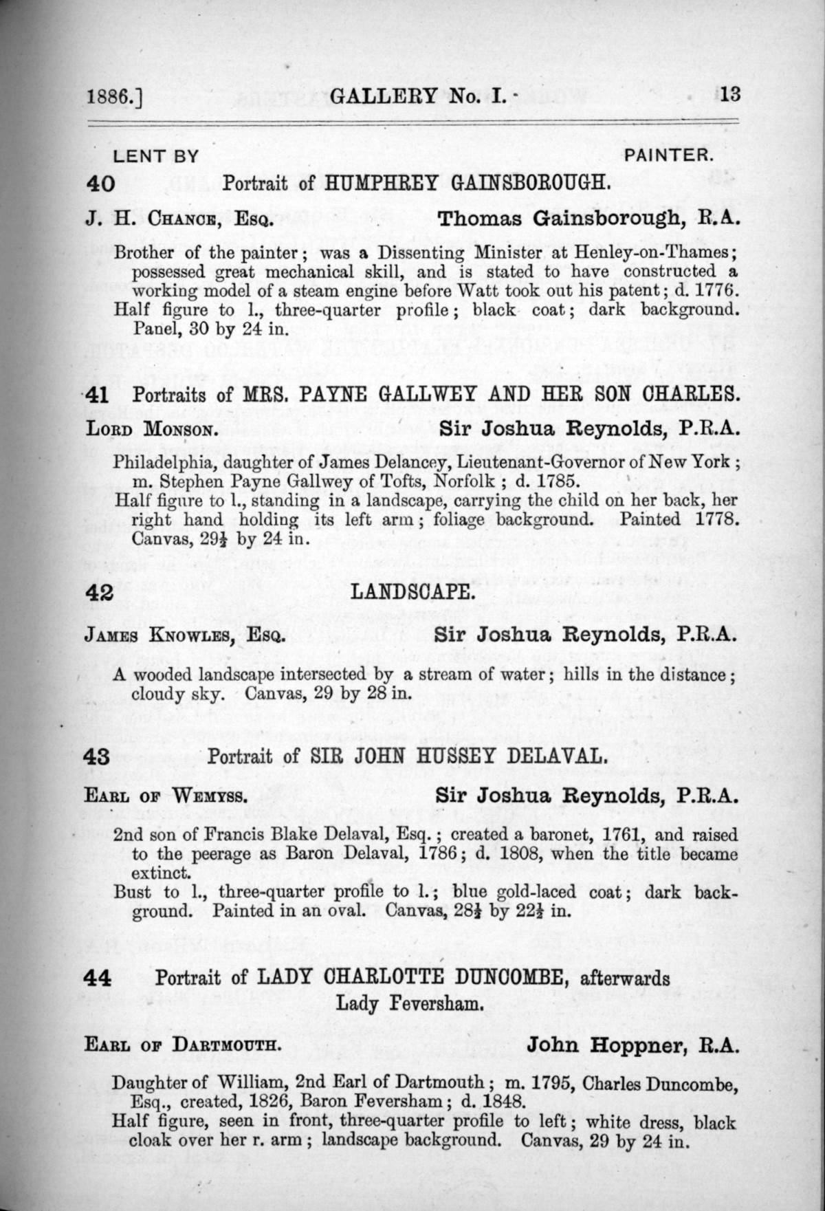 Page 13 of 1886 - Old Masters, deceased masters of the British School, Joseph Wright of Derby ARA and J.M.W. Turner RA