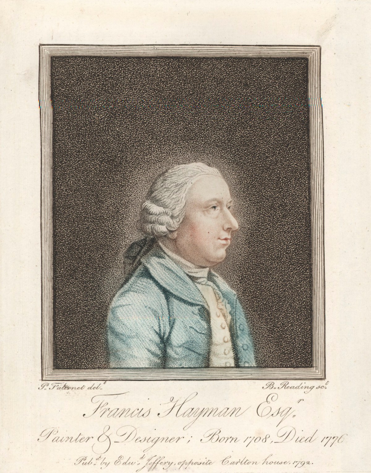 Pierre-Étienne Falconet, Portrait of Francis Hayman RA