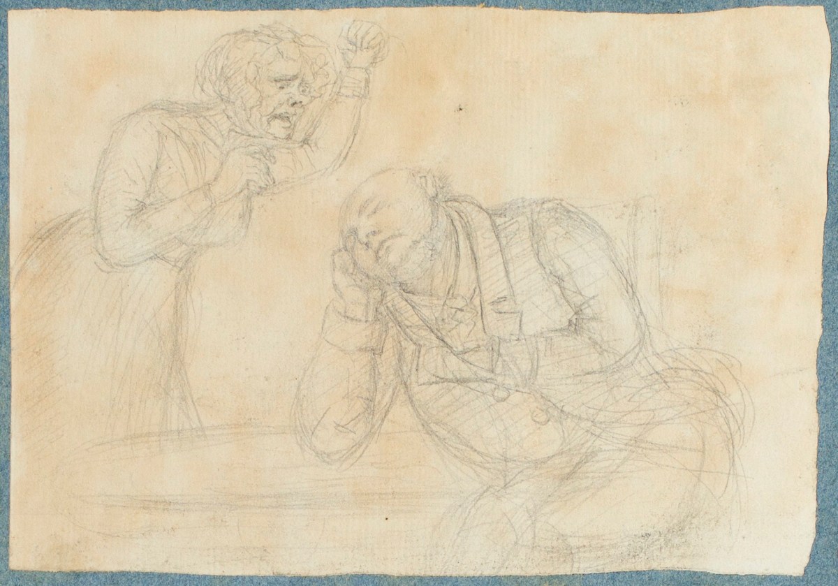 William Daniell RA, A woman berating a sleeping man