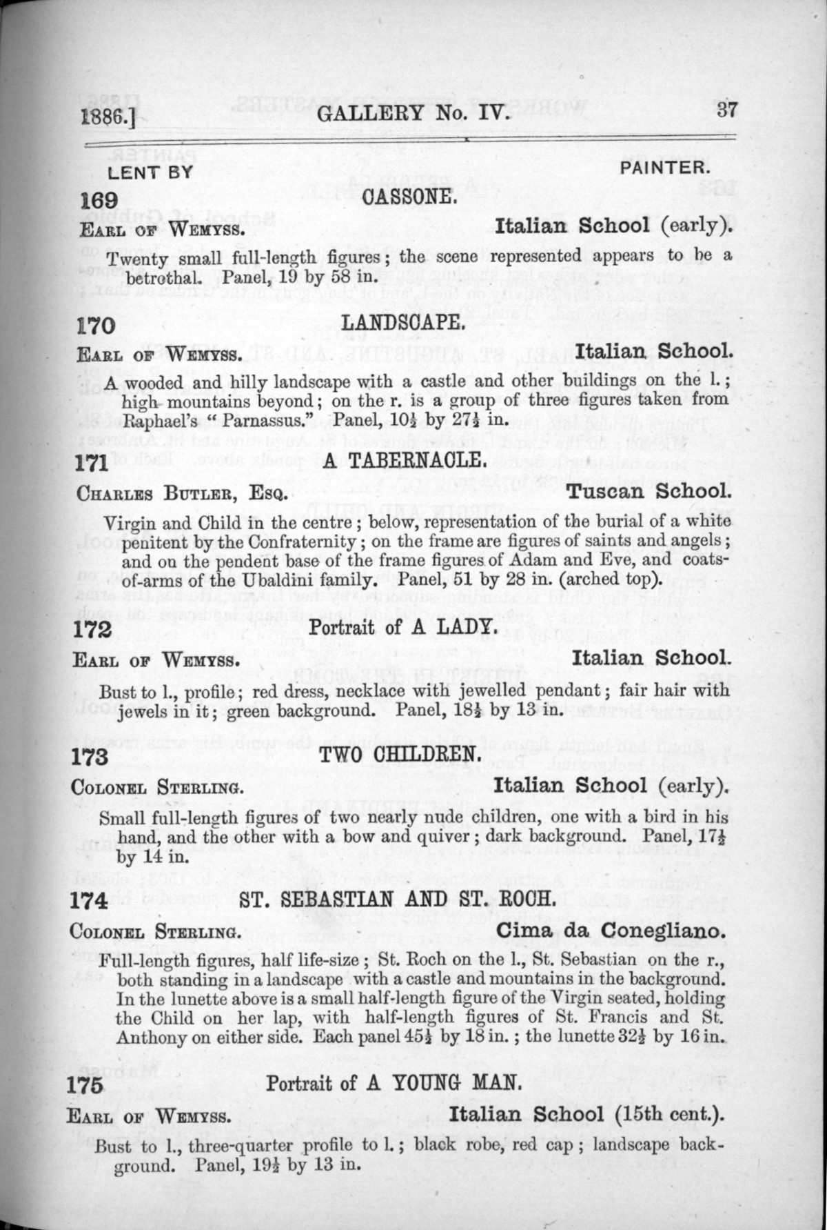 Page 37 of 1886 - Old Masters, deceased masters of the British School, Joseph Wright of Derby ARA and J.M.W. Turner RA