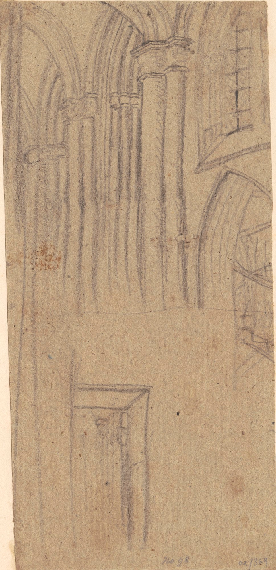 Benjamin Robert Haydon, Interior with tall columns and a vaulted ceiling