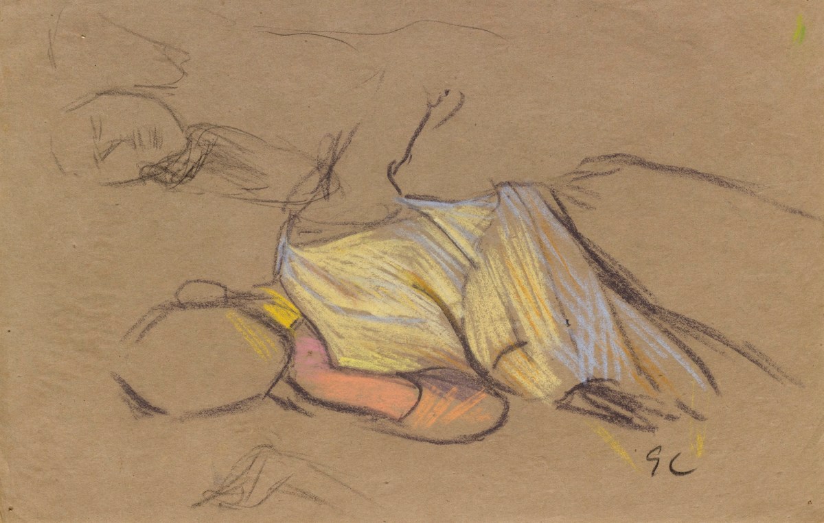 Sir George Clausen RA, Figure sketch for 'Evening Song'