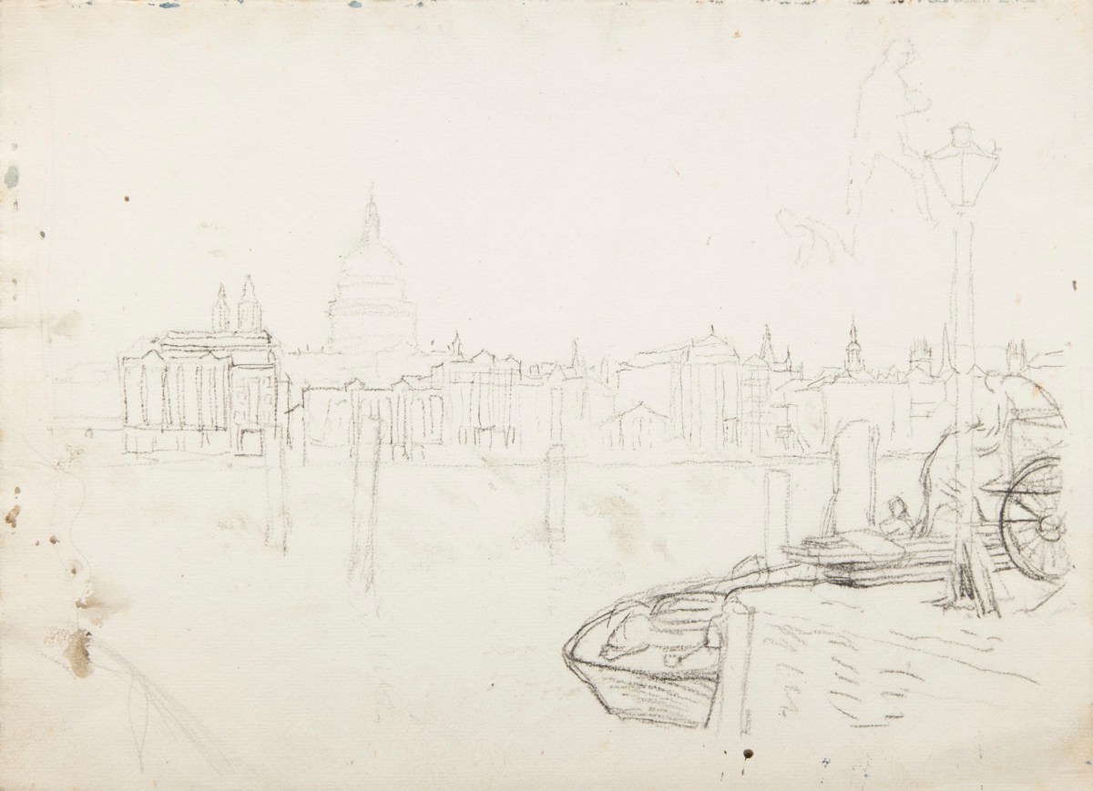 Sir George Clausen RA, View of St. Paul's Cathedral from the south bank of the River Thames