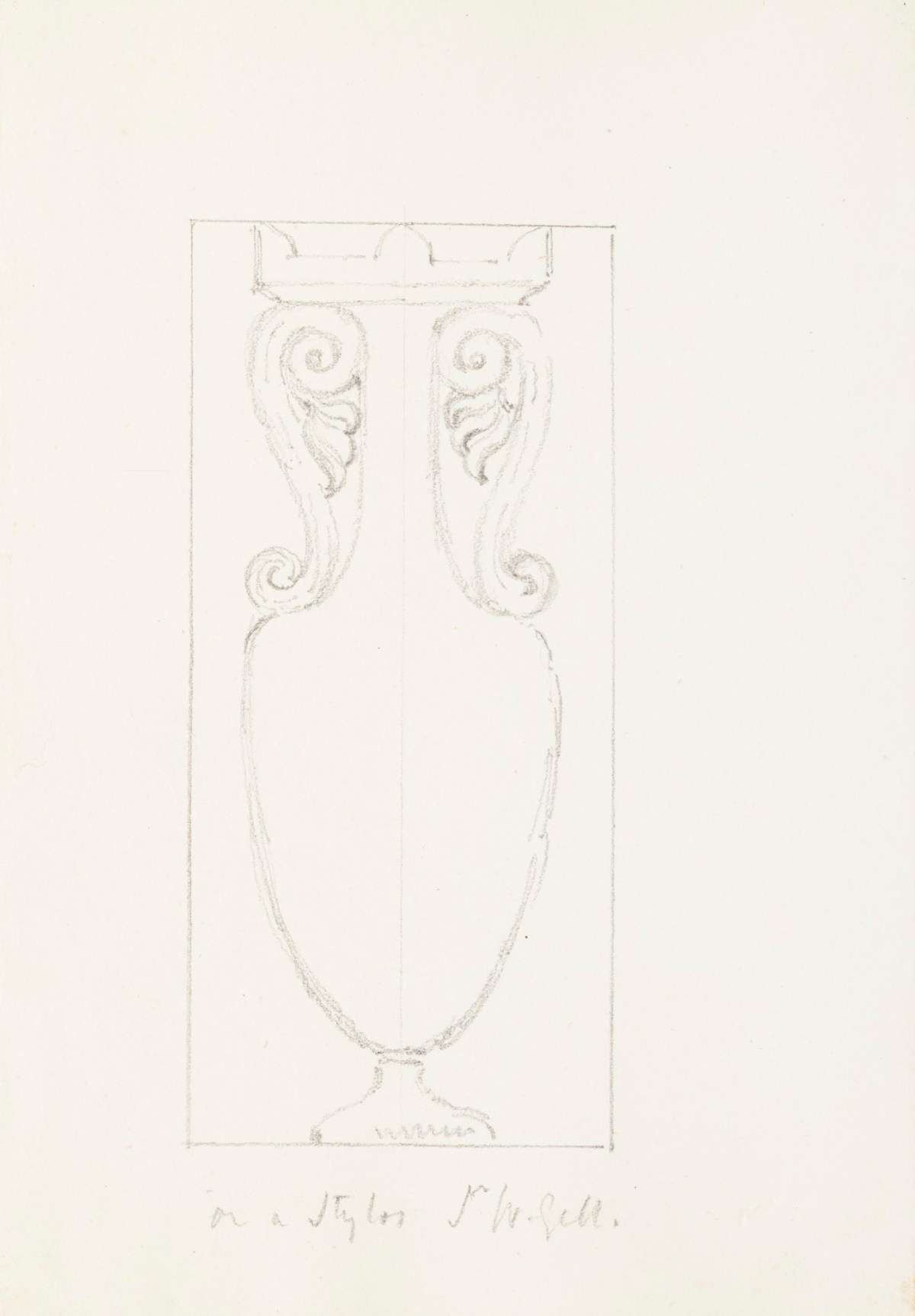 Richard Westmacott the Younger RA and Sir William Gell, Drawing of a Classical urn