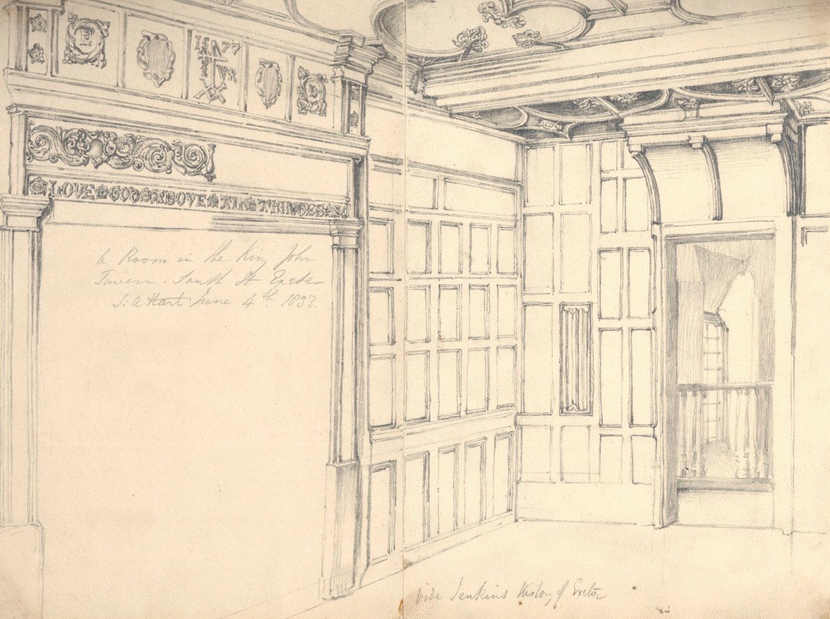 Solomon Alexander Hart RA, A room in St. John's Tavern, Exeter
