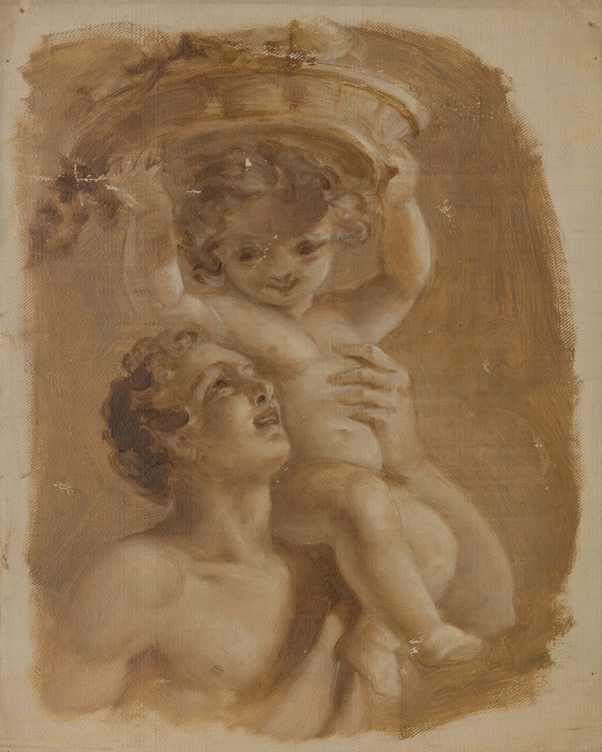 E.T. Parris, Man carrying a child on his left shoulder