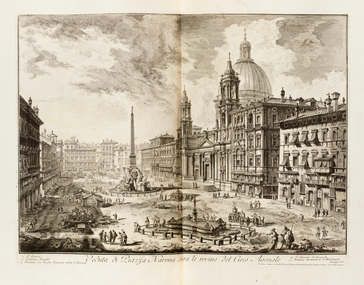 'The Piazza Navona, with S. Agnese on the right.' | Works of Art | RA ...