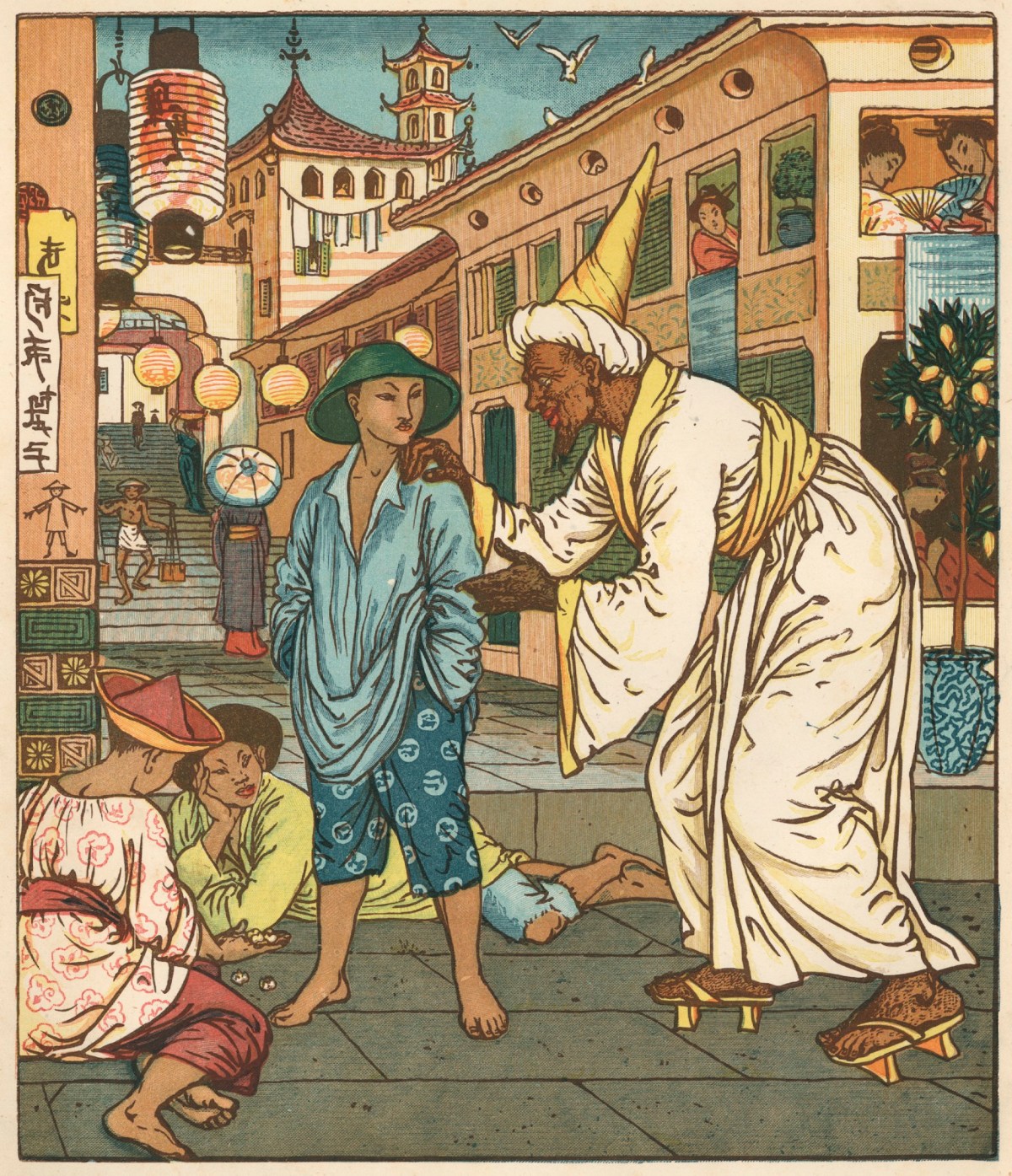 Walter Crane, The Magician accosts Aladdin