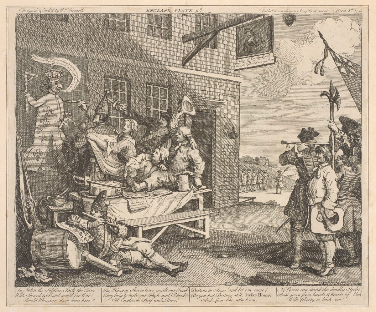 William Hogarth, The Invasion, plate 2: England