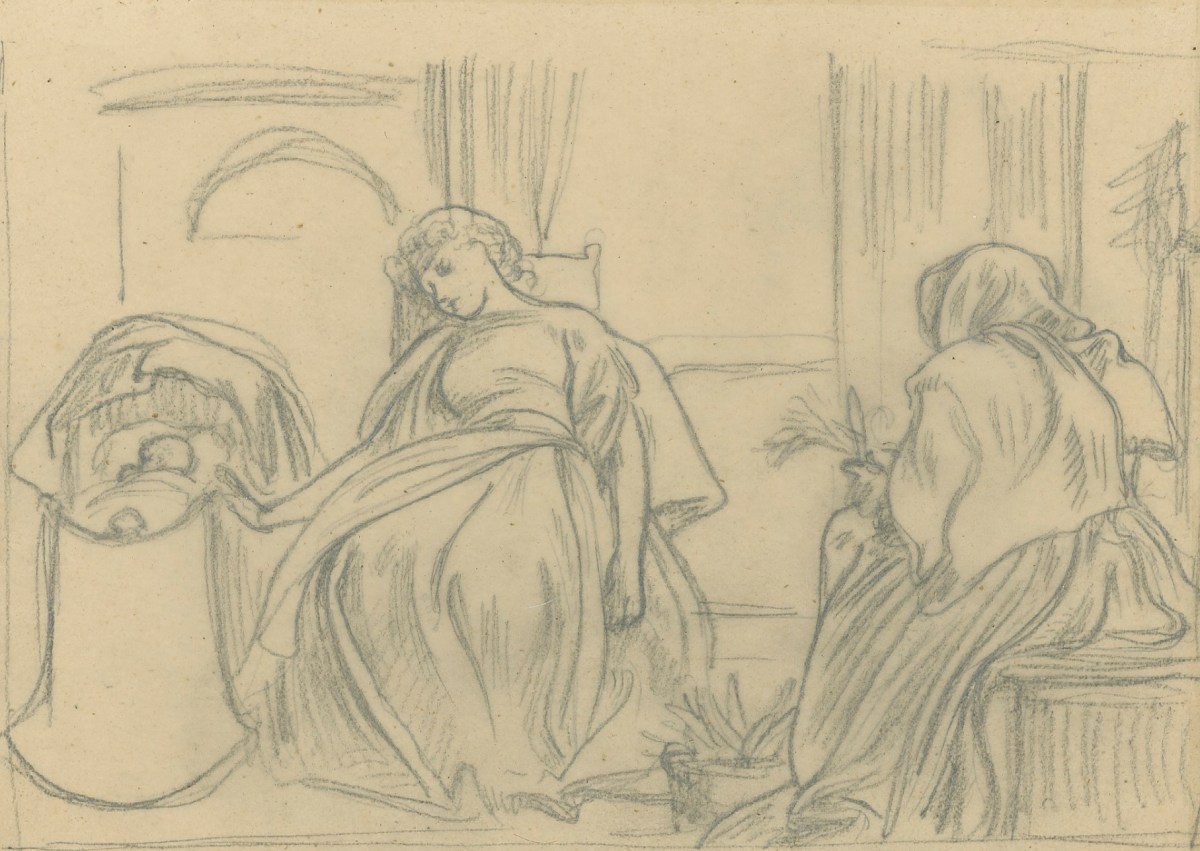 Lord Leighton PRA, Tracing for 'Tessa at Home'
