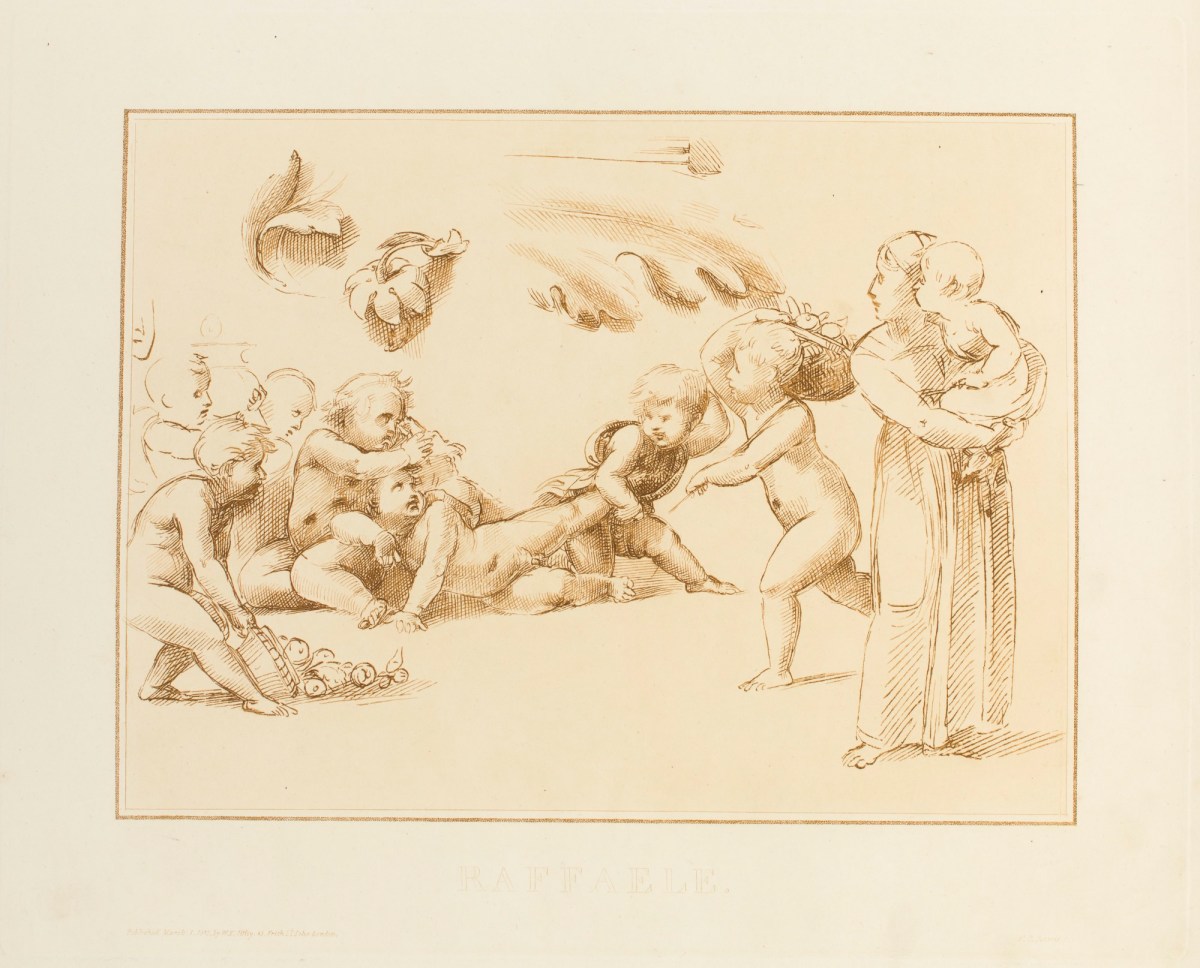 Frederick Christian Lewis Snr., 'A group of children at play' after a drawing attributed to Raffaello Sanzio
