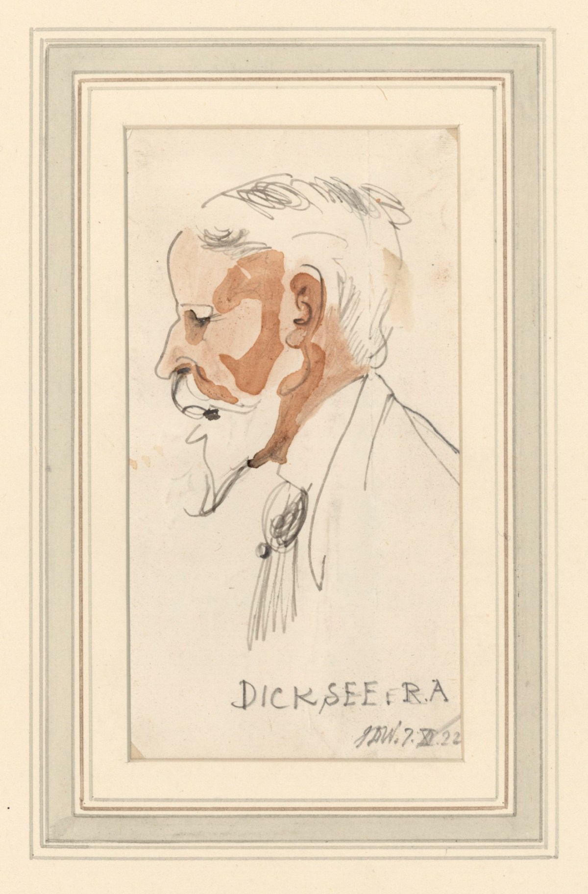 Francis Derwent Wood RA, Caricature of Sir Frank Dicksee, R.A.