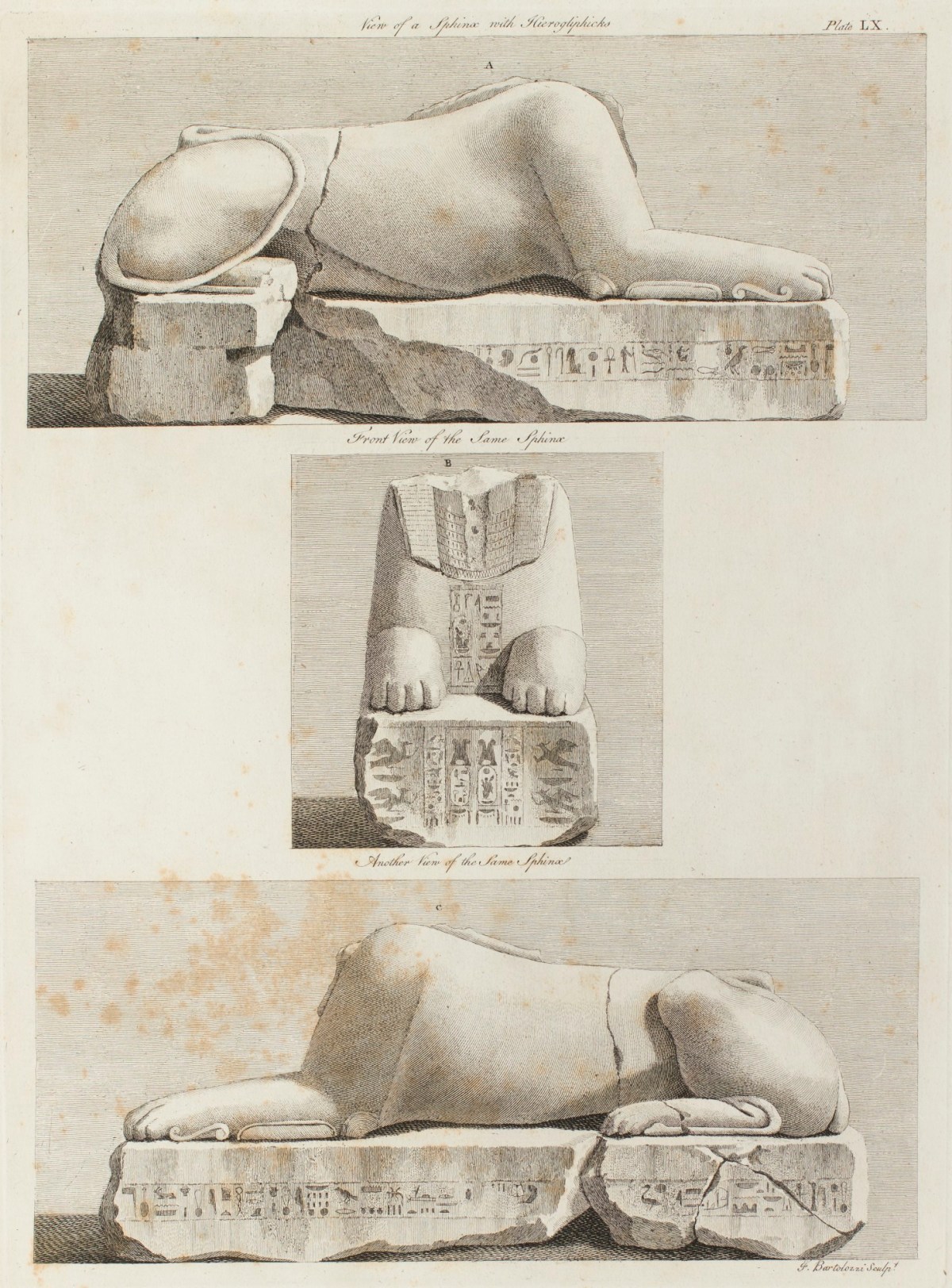 Charles-Louis Clérisseau, Sphinx viewed from three sides